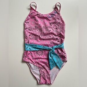 MC2 Saint Barth Girls Bandana Print Swimsuit - 12Y